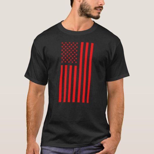 Amerikaanse Vlag Rood T-shirt (Voorkant)