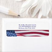 Amerikaanse Vlag Rood Wit & Blauw Adreslabels Etiket (Insitu)