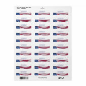 Amerikaanse Vlag Rood Wit & Blauw Adreslabels Etiket (Full Sheet)
