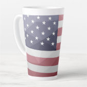 Amerikaanse vlag Rood Wit Blauw Amerika Geometrie Latte Mok (Linkerhoek)