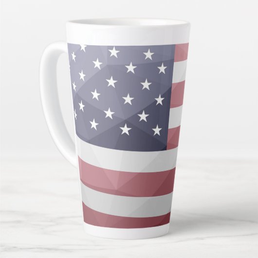 Amerikaanse vlag Rood Wit Blauw Amerika Geometrie  Latte Mok (Linkerhoek)