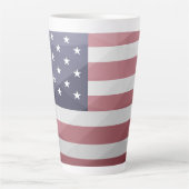 Amerikaanse vlag Rood Wit Blauw Amerika Geometrie  Latte Mok (Voorkant)