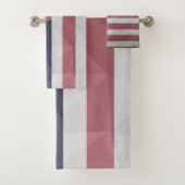 Amerikaanse vlag Rood Wit Blauw Amerika Geometrisc Bad Handdoek (Insitu)