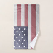 Amerikaanse vlag Rood Wit Blauw Amerika Geometrisc Bad Handdoek (Handdoek)