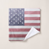 Amerikaanse vlag Rood Wit Blauw Amerika Geometrisc Bad Handdoek (Wasdoekje)
