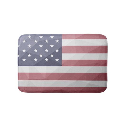 Amerikaanse vlag Rood Wit Blauw Amerika Geometrisc Badmat (Voorkant)