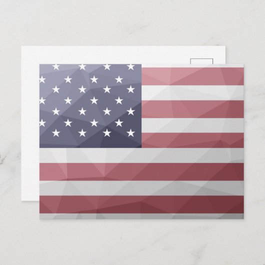 Amerikaanse vlag Rood Wit Blauw Amerika Geometrisc Briefkaart (Voorkant / Achterkant)
