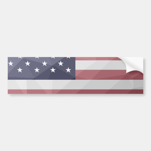 Amerikaanse vlag Rood Wit Blauw Amerika Geometrisc Bumpersticker (Voorkant)