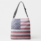 Amerikaanse vlag Rood Wit Blauw Amerika Geometrisc Crossbody Tas (Achterkant)