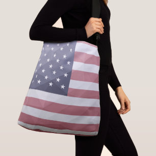 Amerikaanse vlag Rood Wit Blauw Amerika Geometrisc Crossbody Tas