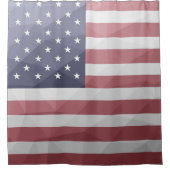 Amerikaanse vlag Rood Wit Blauw Amerika Geometrisc Douchegordijn (Voorkant)