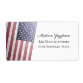 Amerikaanse vlag Rood Wit Blauw Amerika Geometrisc Etiket (Voorkant)