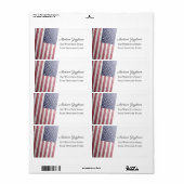Amerikaanse vlag Rood Wit Blauw Amerika Geometrisc Etiket (Full Sheet)