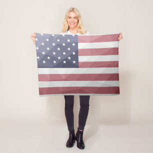 Amerikaanse vlag Rood Wit Blauw Amerika Geometrisc Fleece Deken