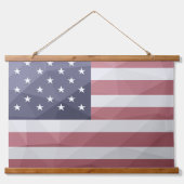 Amerikaanse vlag Rood Wit Blauw Amerika Geometrisc Hangend Wandkleed (Voorkant)
