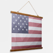 Amerikaanse vlag Rood Wit Blauw Amerika Geometrisc Hangend Wandkleed (Gebogen)