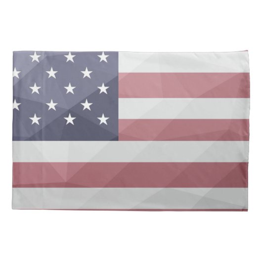 Amerikaanse vlag Rood Wit Blauw Amerika Geometrisc Kussensloop (Achterkant)