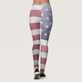 Amerikaanse vlag Rood Wit Blauw Amerika Geometrisc Leggings (Achterkant)