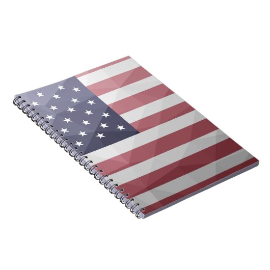 Amerikaanse vlag Rood Wit Blauw Amerika Geometrisc Notitieboek (Rechterzijde)