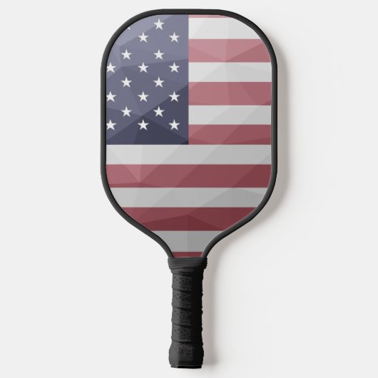Amerikaanse vlag Rood Wit Blauw Amerika Geometrisc Pickleball Paddle (Achterkant)