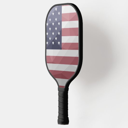 Amerikaanse vlag Rood Wit Blauw Amerika Geometrisc Pickleball Paddle (Links)
