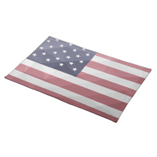 Amerikaanse vlag Rood Wit Blauw Amerika Geometrisc Placemat