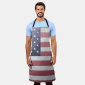 Amerikaanse vlag Rood Wit Blauw Amerika Geometrisc Schort (Gedragen)