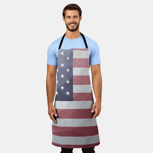 Amerikaanse vlag Rood Wit Blauw Amerika Geometrisc Schort (Gedragen)