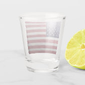 Amerikaanse vlag Rood Wit Blauw Amerika Geometrisc Shot Glas (Achterkant)