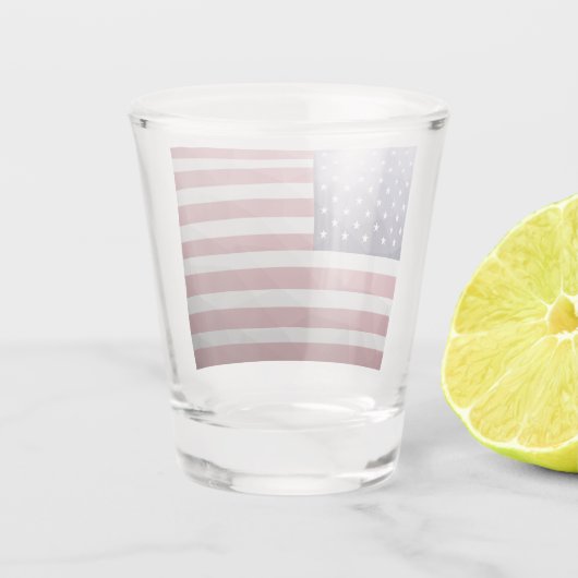 Amerikaanse vlag Rood Wit Blauw Amerika Geometrisc Shot Glas (Achterkant)