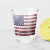 Amerikaanse vlag Rood Wit Blauw Amerika Geometrisc Shot Glas (Voorkant)