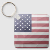 Amerikaanse vlag Rood Wit Blauw Amerika Geometrisc Sleutelhanger (Voorkant)