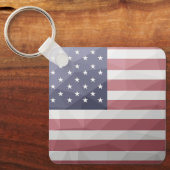 Amerikaanse vlag Rood Wit Blauw Amerika Geometrisc Sleutelhanger (Voorkant)