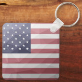 Amerikaanse vlag Rood Wit Blauw Amerika Geometrisc Sleutelhanger (Achterkant)