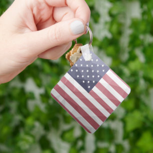 Amerikaanse vlag Rood Wit Blauw Amerika Geometrisc Sleutelhanger