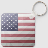 Amerikaanse vlag Rood Wit Blauw Amerika Geometrisc Sleutelhanger (Achterkant)
