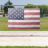 Amerikaanse vlag Rood Wit Blauw Amerika Geometrisc Spandoek (Insitu)