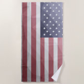 Amerikaanse vlag Rood Wit Blauw Amerika Geometrisc Strandlaken (Voorkant)