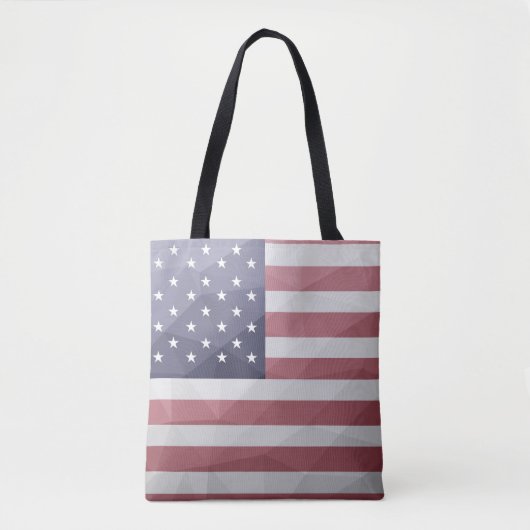 Amerikaanse vlag Rood Wit Blauw Amerika Geometrisc Tote Bag (Voorkant)