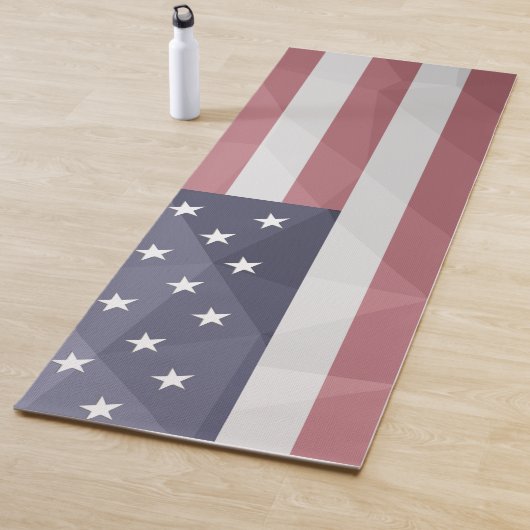 Amerikaanse vlag Rood Wit Blauw Amerika Geometrisc Yogamat (In situ)
