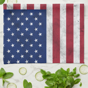 Amerikaanse vlag  rood wit blauw Amerika patriotti Theedoek