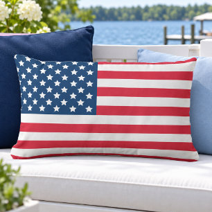 Amerikaanse vlag Rood Wit Blauw Patriottisch Buitenkussen