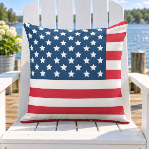Amerikaanse Vlag Rood Wit Blauw Patriottisch Buitenkussen