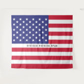 Amerikaanse Vlag Rood Wit Blauw Patriottisch Monog Wandkleed (Voorkant (horizontaal))