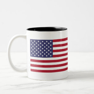 Amerikaanse Vlag Rood Wit Blauw Sterren Strepen Mo Tweekleurige Koffiemok