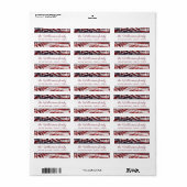 Amerikaanse vlag Rood Wit Blauw Streep Retouradres Etiket (Full Sheet)