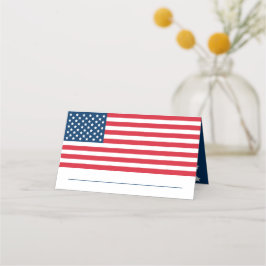 Amerikaanse Vlag Rood Wit Blauw USA Trouwen Plaatskaartje