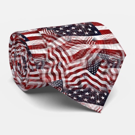 Amerikaanse Vlag Rood Wit Blauwe Strepen Sterren P Stropdas (Opgerold)