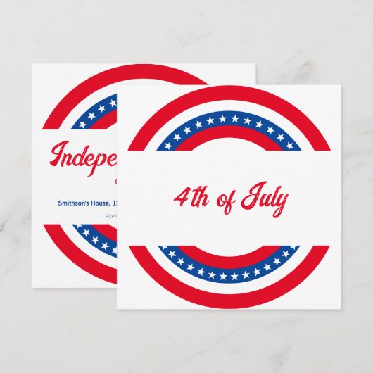Amerikaanse vlag Rood Wit en Blauw 4 juli Kaart (Voorkant / Achterkant)
