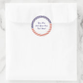 Amerikaanse vlag - Rood, Wit en Blauw 4 juli Ronde Sticker (Tas)